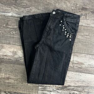 Nordstrom Black Jeans with Pearl Pocket Detail